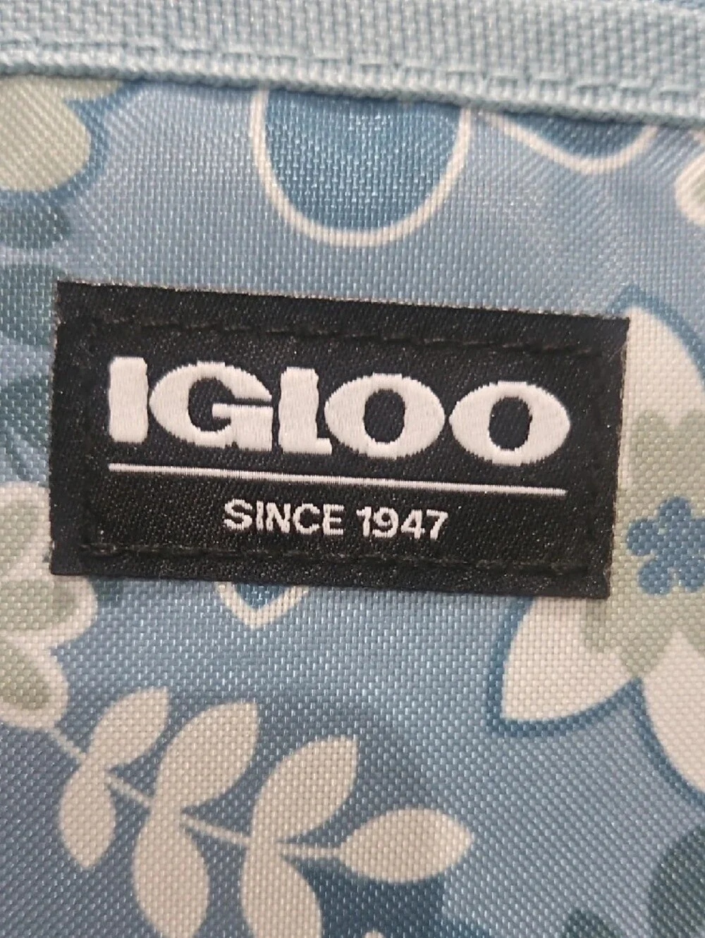 Igloo Light Blue Floral Insulated Tote with Mint Handles